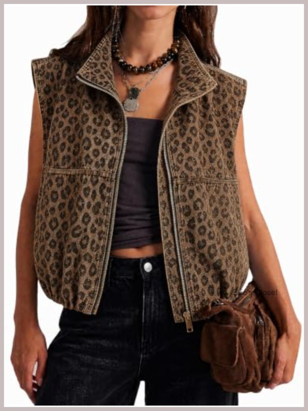 Womens Zip Up Denim Vest Sleeveless Jean Top Summer Casual Jacket